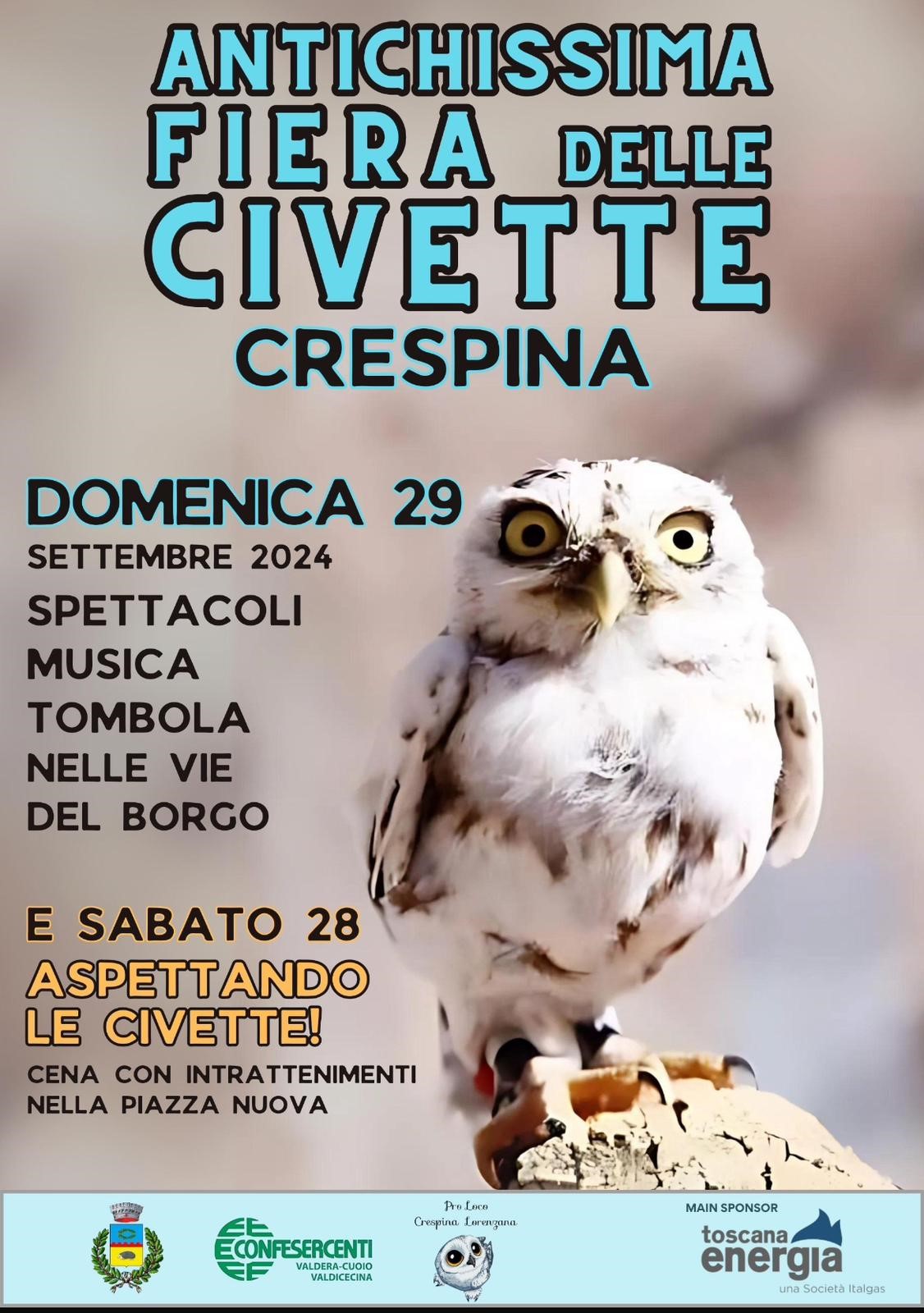 ANTICHISSIMA FIERA DELLE CIVETTE - CRESPINA - 29 SETTEMBRE 2024